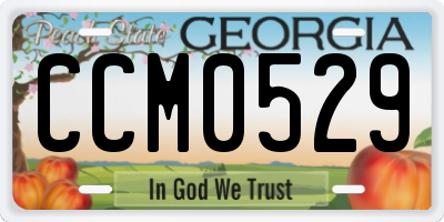 GA license plate CCM0529