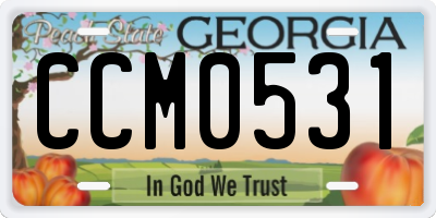 GA license plate CCM0531