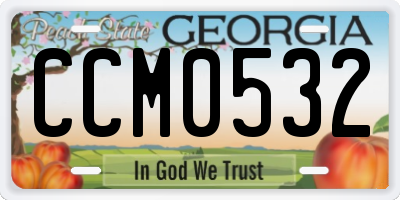 GA license plate CCM0532