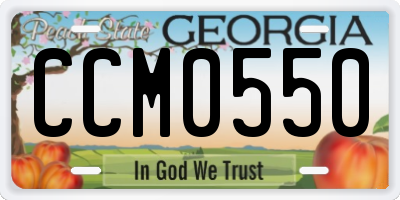 GA license plate CCM0550