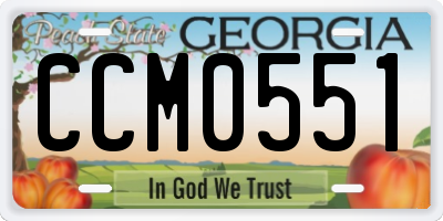 GA license plate CCM0551