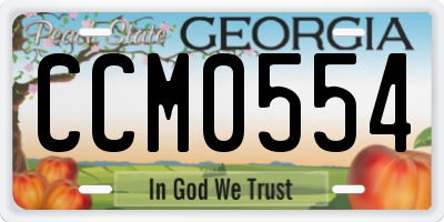 GA license plate CCM0554