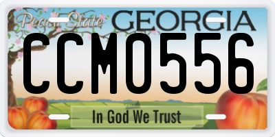 GA license plate CCM0556
