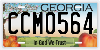 GA license plate CCM0564