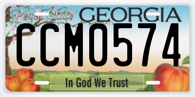 GA license plate CCM0574