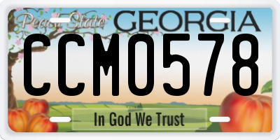 GA license plate CCM0578