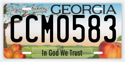 GA license plate CCM0583