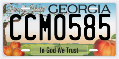 GA license plate CCM0585