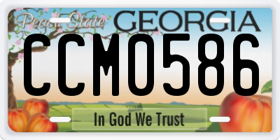 GA license plate CCM0586