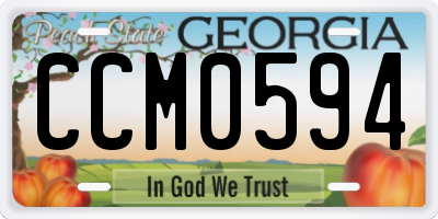 GA license plate CCM0594