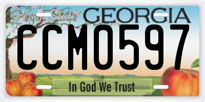 GA license plate CCM0597