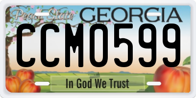 GA license plate CCM0599
