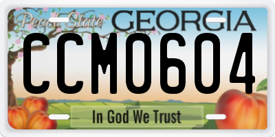 GA license plate CCM0604