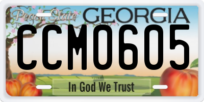 GA license plate CCM0605