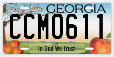 GA license plate CCM0611