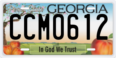 GA license plate CCM0612