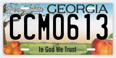 GA license plate CCM0613