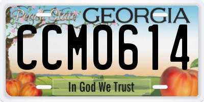 GA license plate CCM0614