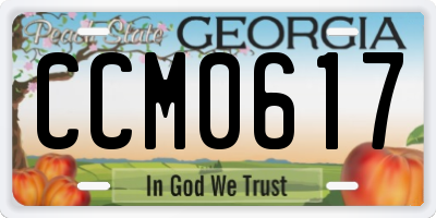 GA license plate CCM0617