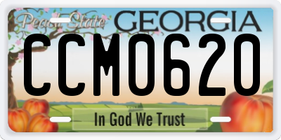 GA license plate CCM0620