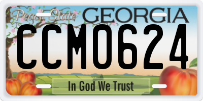 GA license plate CCM0624