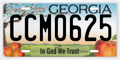 GA license plate CCM0625