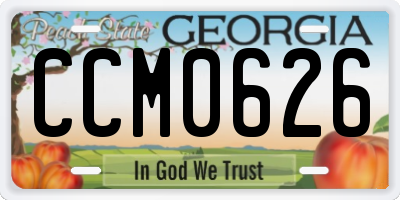 GA license plate CCM0626