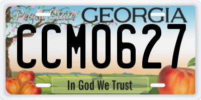 GA license plate CCM0627