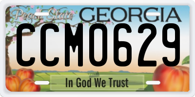 GA license plate CCM0629