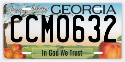 GA license plate CCM0632