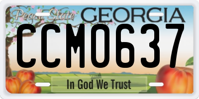 GA license plate CCM0637