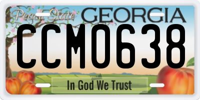 GA license plate CCM0638