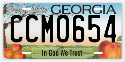 GA license plate CCM0654