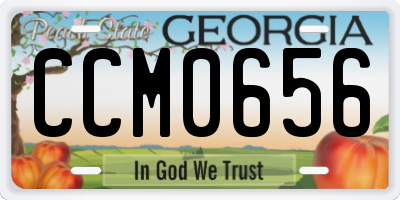 GA license plate CCM0656