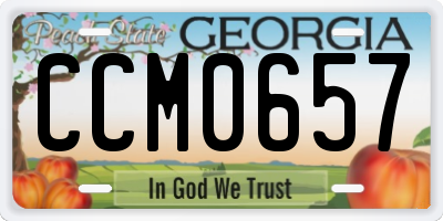 GA license plate CCM0657