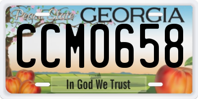 GA license plate CCM0658