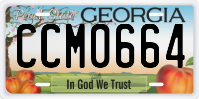 GA license plate CCM0664