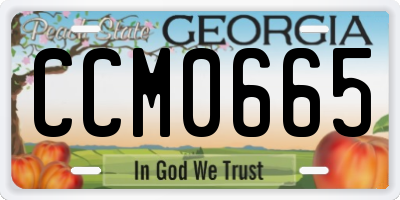 GA license plate CCM0665
