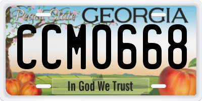 GA license plate CCM0668