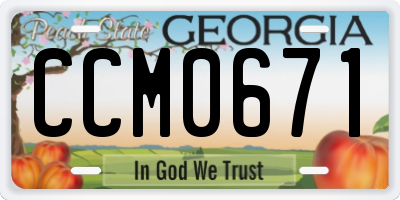 GA license plate CCM0671