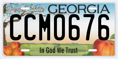 GA license plate CCM0676