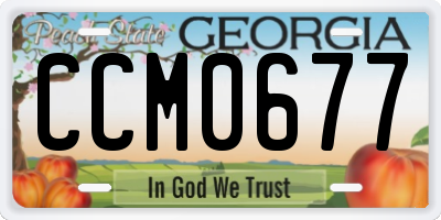 GA license plate CCM0677