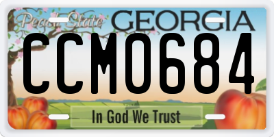 GA license plate CCM0684
