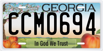 GA license plate CCM0694