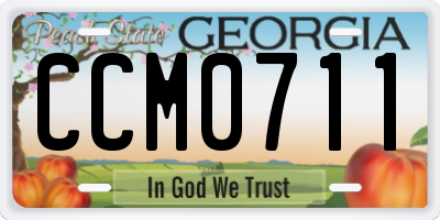 GA license plate CCM0711