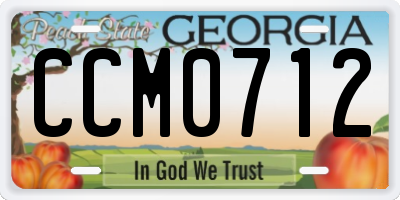 GA license plate CCM0712