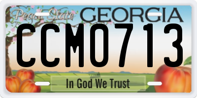 GA license plate CCM0713