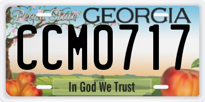 GA license plate CCM0717