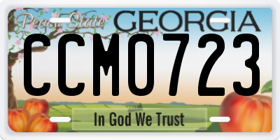 GA license plate CCM0723