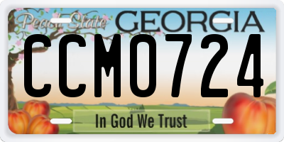 GA license plate CCM0724